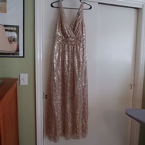 Gold sequin formal dress